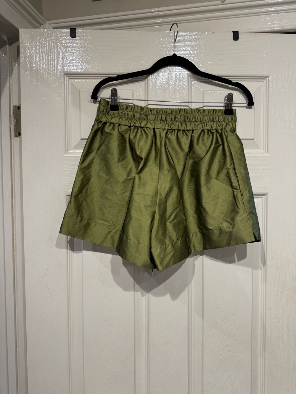 Sandro Green Satin Shorts - Picture 3 of 9